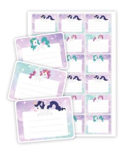 Opakowanie Naklejki na zeszyty jednorożce 2 18szt
