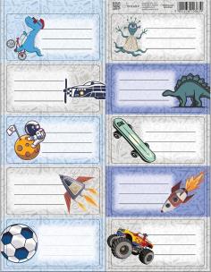 Naklejki na zeszyty No Name - Chłopiec. Wydawca: Beniamin. Multiszop.pl Opakowanie Naklejki na zeszyty No Name - Chłopiec