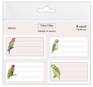 Opakowanie Naklejki na zeszyty Papugi