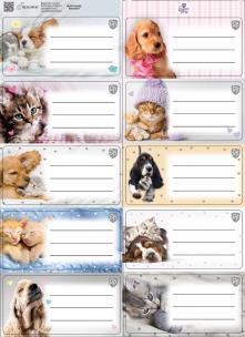 Naklejki na zeszyty pasek The Sweet Pets kids. Wydawca: Beniamin. Multiszop.pl Opakowanie Naklejki na zeszyty pasek The Sweet Pets kids