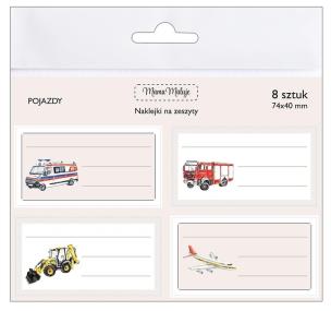 Opakowanie Naklejki na zeszyty Pojazdy