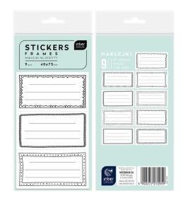 Opakowanie Naklejki na zeszyty Ramki 9 sztuk 12 blistrów