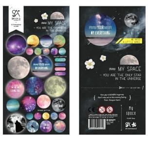 Naklejki ozdobne Kosmos. Wydawca: Suatelier. Multiszop.pl Opakowanie Naklejki ozdobne Kosmos