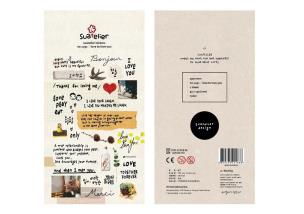 Naklejki ozdobne Miłość Słowa. Wydawca: Suatelier. Multiszop.pl Opakowanie Naklejki ozdobne Miłość Słowa