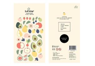 Naklejki ozdobne Owoce. Wydawca: Suatelier. Multiszop.pl Opakowanie Naklejki ozdobne Owoce