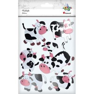 Opakowanie Naklejki papierowe 3D krówki 7szt