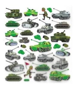 Opakowanie Naklejki papierowe - Czołgi 33szt
