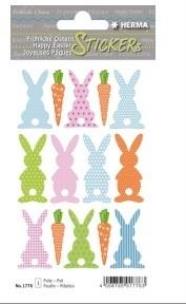 Opakowanie Naklejki papierowe kolorowe zajączki