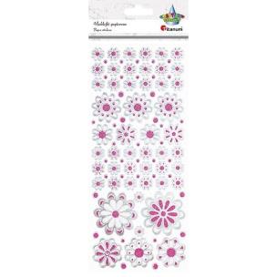 Opakowanie Naklejki papierowe kwiaty metaliczne mix 89szt.