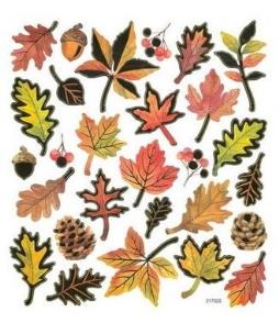 Opakowanie Naklejki papierowe - Liście jesienne 28szt
