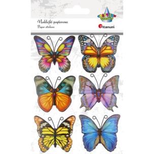 Opakowanie Naklejki papierowe motyle 6szt