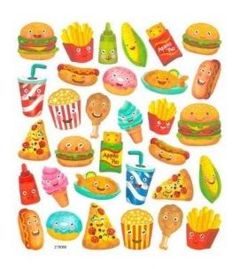 Opakowanie Naklejki papierowe - Przekąski 32szt