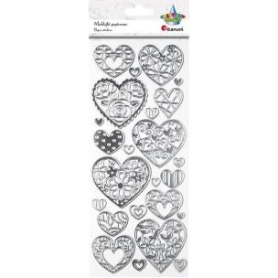 Opakowanie Naklejki papierowe serca z dekorem mix 24szt.