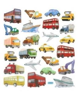 Opakowanie Naklejki papierowe - Transport 24szt
