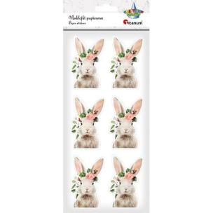Opakowanie Naklejki papierowe zając 6szt.