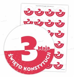 Naklejki patriotyczne - 3 maja 40mm 24szt. Wydawca: LearnHow. Multiszop.pl Opakowanie Naklejki patriotyczne - 3 maja 40mm 24szt