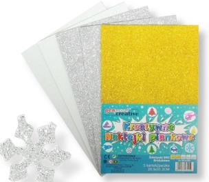 Opakowanie Naklejki piankowe śnieżynki 20,3x31,20cm 5szt