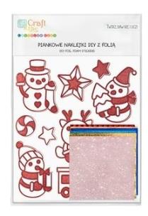 Naklejki piankowe z folią bałwanki 11szt. Wydawca: Dalprint. Multiszop.pl Opakowanie Naklejki piankowe z folią bałwanki 11szt