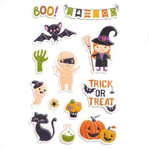 Naklejki puffy Halloween 15szt. Wydawca: Dalprint. Multiszop.pl Opakowanie Naklejki puffy Halloween 15szt