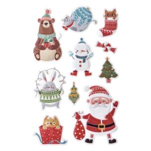 Naklejki puffy zimowe słodziaki 10szt. Wydawca: Dalprint. Multiszop.pl Opakowanie Naklejki puffy zimowe słodziaki 10szt