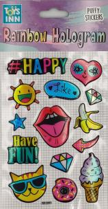 Opakowanie Naklejki Rainbow Hologram Happy