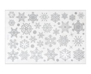Opakowanie Naklejki samoprzylepne Śnieżynk brokatowe srebrne