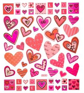 Opakowanie Naklejki serca 57szt