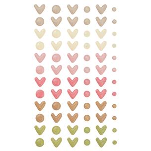 Opakowanie Naklejki serduszka i kropki samoprzylepne emaliowane 72 szt.