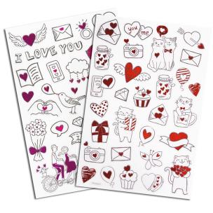 Opakowanie Naklejki serduszka na wesoło