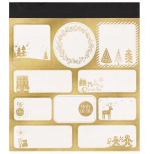 Opakowanie Naklejki świąteczne na prezenty złote
