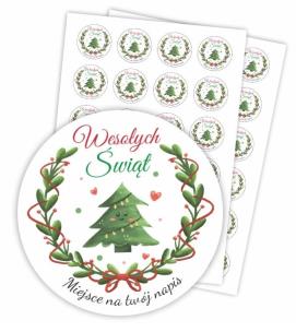 Opakowanie Naklejki świąteczne + napisy 48szt
