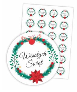 Opakowanie Naklejki świąteczne - Wesołych Świąt 01 24szt.