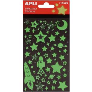 Opakowanie Naklejki świecące gwiazdy zielone