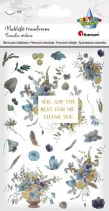 Opakowanie Naklejki transferowe Kwiaty niebieskie 2 plansze