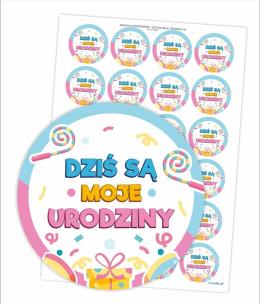 Naklejki urodzinowe - Dziś są moje urodziny 24szt. Wydawca: LearnHow. Multiszop.pl Opakowanie Naklejki urodzinowe - Dziś są moje urodziny 24szt