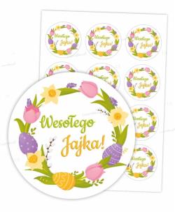 Opakowanie Naklejki wielkanocne wesołego jajka 12szt