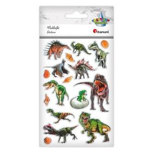 Opakowanie Naklejki wypukłe miękkie dinozaury mix 17szt