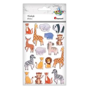 Opakowanie Naklejki wypukłe zwierzęta afrykańskie 17szt