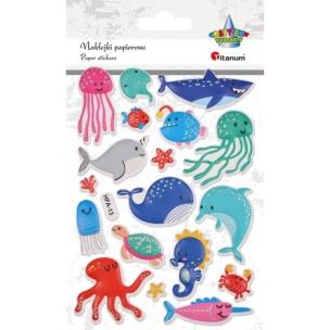 Opakowanie Naklejki wypukłe zwierzęta wodne mix 18szt.