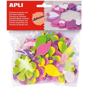 Opakowanie Naklejki z brokatem kwiaty 48szt