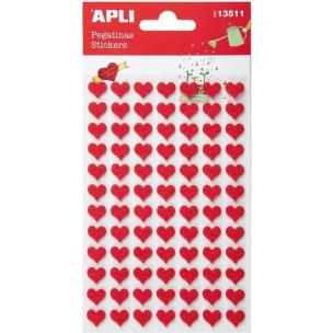 Opakowanie Naklejki z filcu czerwone serca 84szt
