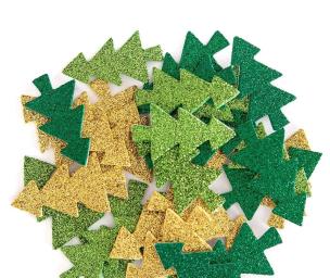 Opakowanie Naklejki z pianki brokat choinki 30szt