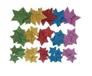 Naklejki z pianki brokat gwiazdki 45szt. Wydawca: Dalprint. Multiszop.pl Opakowanie Naklejki z pianki brokat gwiazdki 45szt