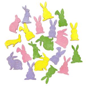 Opakowanie Naklejki z pianki króliki brokat 20 szt.