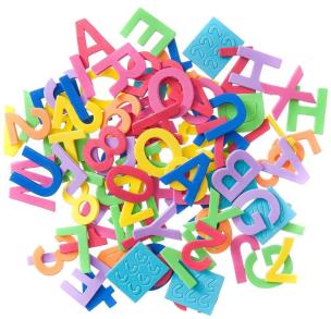 Opakowanie Naklejki z pianki litery i cyfry 94szt