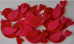 Opakowanie Naklejki z pianki serca i ptaszki 12szt