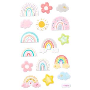 Naklejki z pianki świecące w ciemności tęcza. Wydawca: Dalprint. Multiszop.pl Opakowanie Naklejki z pianki świecące w ciemności tęcza