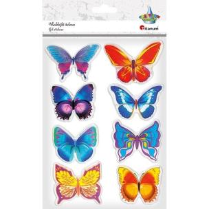 Opakowanie Naklejki żelowe motyle 8szt.