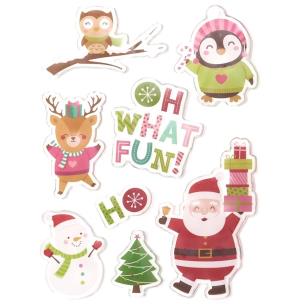 Opakowanie Naklejki żelowe wesołe święta 8szt