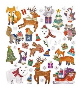Opakowanie Naklejki zimowe zwierzaki 38szt
